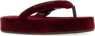 Balenciaga Jet Lag Thong Slipper - Burgundy
