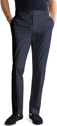 Mango Slim Fit Stretch Cotton Pants in Navy at Nordstrom, Size 36