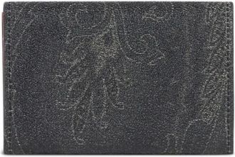 Etro Etro Crossbody Bags - Textured Black Foldover Bag With Floral Interior - Gr. unisize - in Schwarz - f&uuml;r Damen