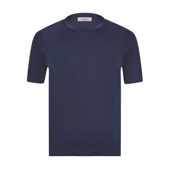 Gran Sasso T-Shirts, male, Blue, Size: 2XL Cotton Crew Neck T-Shirt