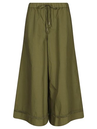 Mason's Cropped Wide-Leg Trousers With Chino Jogger Style