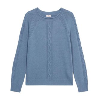 Oltre Truien & Vesten, Dames, Blauw, XL, Kasjmier, Trui met lange mouwen van kasjmiermix