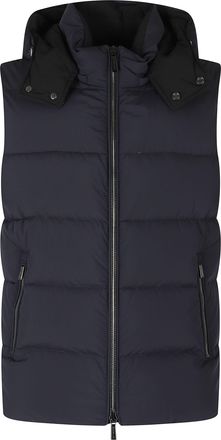 Moorer Navy Fire Skt Polyester Hooded Gilet