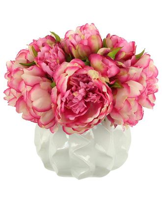Creative Displays Inc. Modern Peony Arrangement In A Wavy Ceramic Pot