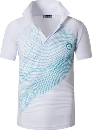 Jeansian Mens Sport Outdoor Quick Dry Fit Short Sleeves Polo Tee Shirt Tshirt T-Shirt Tops Golf Tennis Bowling LSL195, Lsl244_white, L