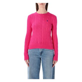 Polo Ralph Lauren Round-neck Knitwear, female, Pink, Size: XL Julianna Classic Knit