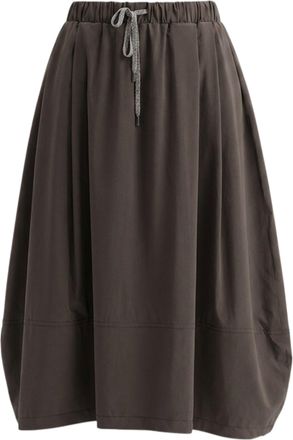 Gran Sasso Balloon Nylon Midi Skirt with Lurex Drawstring