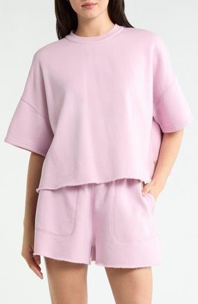 Lunya Silksweats Reversible Top in Blushed Lavender at Nordstrom, Size Xx-Small