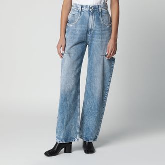 Maison Margiela Jeans ampio blu con strappi