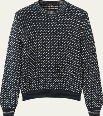 Loro Piana Mens Yawl Wool Birdseye Knit Fisherman Sweater