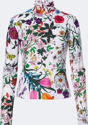 Gucci Top Gucci Flora in jersey con stampa