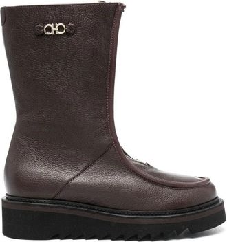 Ferragamo Gancini-Plaque Ankle Boots