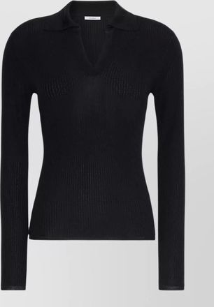 Max Mara silk cashmere long-sleeve polo shirt