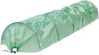 ECD Germany Ecd Germany - 2x T&uacute;nel Para Cultivo 300 X 55 X 35 Cm 3m Transparente Verde Malla Pe 135 G/m&sup2; Con 6 Alambres De Arco De Acero &Oslash; 2mm L&aacute;mina De Invernade