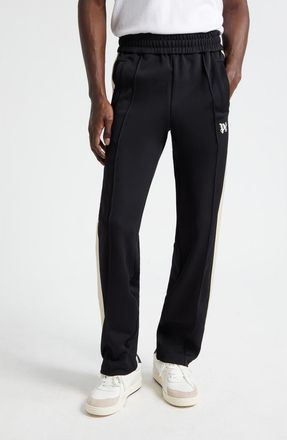 Palm Angels Monogram Embroidered Track Pants in Black Off White at Nordstrom, Size Medium