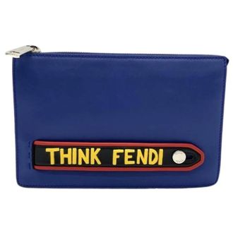 Fendi Pre-owned Clutches, unisex, Blue, Size: ONE SIZE Pre-owned Clutch Bag