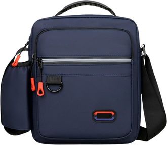 Generic Compatible For Mens Shoulder Bag Splash-proof Oxford Cloth Messenger Busines Travel Portable Leisure Single Handbag(Blue)