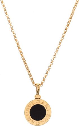 Bulgari Bvlgari Pendant Necklace 18K Yellow Gold with Onyx