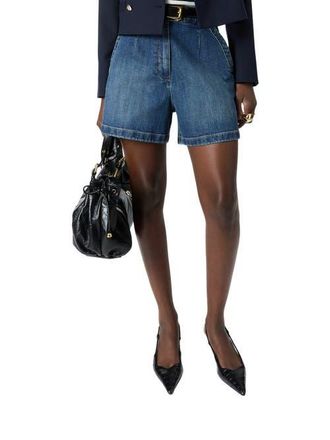 Gerard Darel Adelia Mid-Rise Tailored Denim Shorts in Jeans at Nordstrom, Size 10