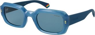 Polaroid Blauwe Plastic Zonnebril