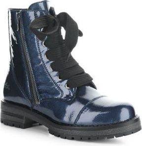 Bos. & Co. Paulie Waterproof Lace-Up Bootie in Blue Mascara Pat at Nordstrom Rack, Size 9-9.5Us / 40Eu