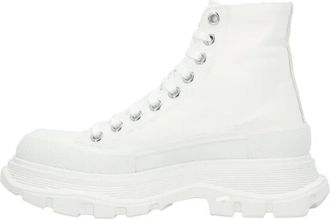 Alexander McQueen Canvas boots - Dames - Veterlaarzen - Wit - 38 1/2 EU - Katoen - Schoenen
