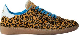 Hidnander Leopard Print Low-Top Sneakers - Dames - Sneakers - Bruin - 41 EU - Leer - Schoenen