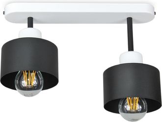 OEM L&aacute;mpara De Techo Blanca Y Negra, De Metal Industrial, 2xe27, Iluminaci&oacute;n Led Moderna Para Sal&oacute;n, Cocina, Dormitorio, Habitaci&oacute;n Infantil, Loft