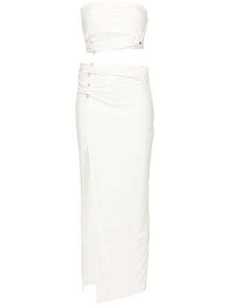 Nissa pearl-embellished set - women - Polyester/Elastane - 36 - White