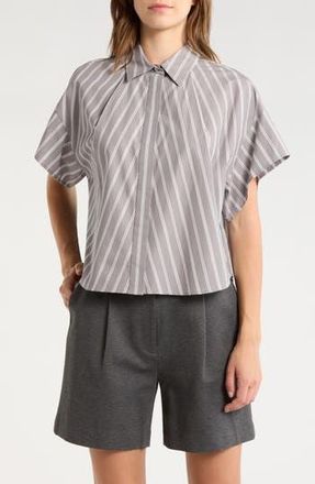 Rag & Bone Maura Stripe Button-Up Shirt in Steel Multi at Nordstrom Rack, Size X-Large