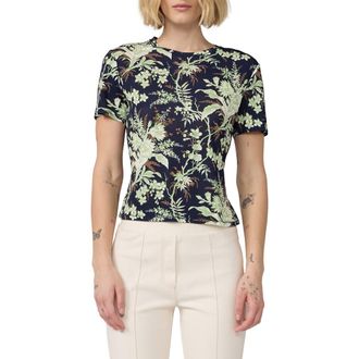 Diane Von F&uuml;rstenberg Botanical Short Sleeve Top in Avalon Maritime at Nordstrom, Size Xx-Small
