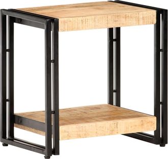 vidaXL Vidaxl - Mesa Auxiliar De Madera De Mango Rugosa 40x30x40 Cm