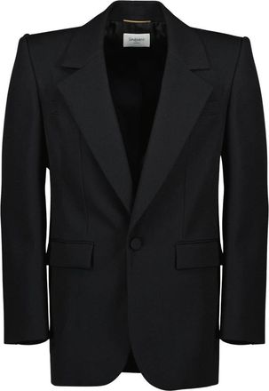 Saint Laurent Heren, Jassen, Zwart, Maat: 4XS Wol