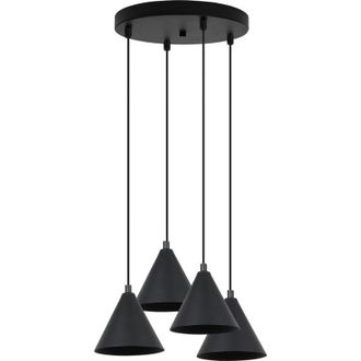 OEM L&aacute;mpara Colgante Soho Negra 4 Placas 14cm E14