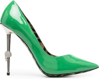 Philipp Plein Decollete 120mm patent pumps - women - Calf Leather/Calf Leather/Calf Leather - 35 - Green