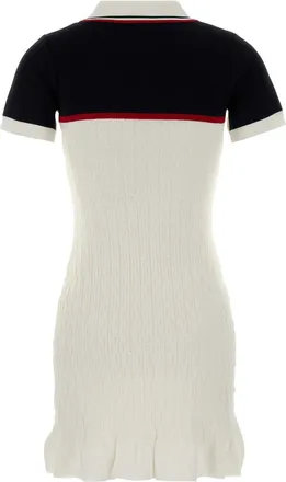 Casablanca Womens White Viscose Blend Polo Dress Viscoseblendwhitenavy Exterior: Nylon Maglieria Sweater