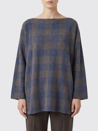 Daniela Gregis Maglia a quadri in puro cashmere con scollo a barchetta