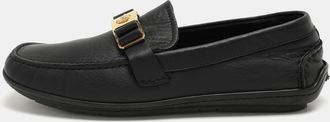Versace Black Leather Medusa Loafers