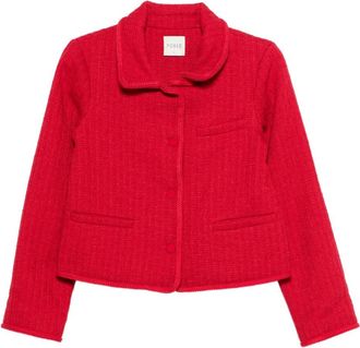Poss&eacute; Jacqueline single-breast jacket - women - Cotton/Polyester/Viscose/Rayon - M - Red
