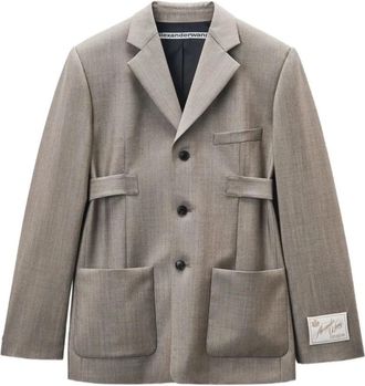 Alexander Wang Jassen - Dames - Blazers - Grijs - 2XS - Wol - Jassen