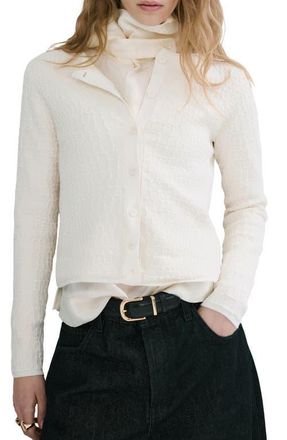 Mango Coco Cardigan in Ecru at Nordstrom, Size Medium