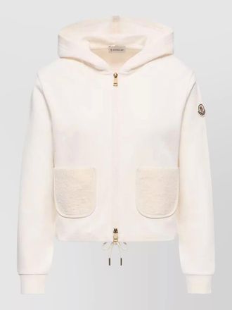 Moncler cotton blend hooded sweatshirt snap pockets