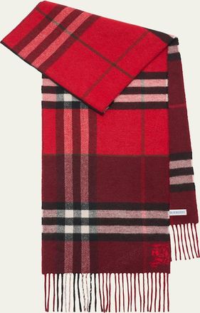 Burberry Double-Faced Wool Check Scarf