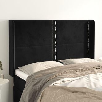 vidaXL Cabecero Con Orejas De Terciopelo Negro 147x16x118/128 Cm Vidaxl