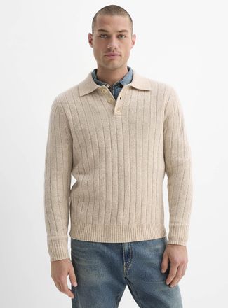 Le 31 Mens Flat-rib Polo Shirt Recycled lambswool