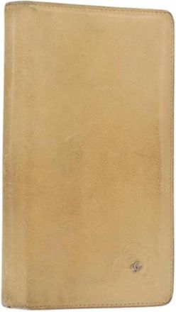 Chanel Pre-owned Leren Portemonnee - Dames - Vintage Accessoires - Beige - ONE Size - Leer - Vintage
