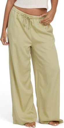 Billabong Wanderer Drawstring Wide Leg Pants in Cactus at Nordstrom, Size X-Small
