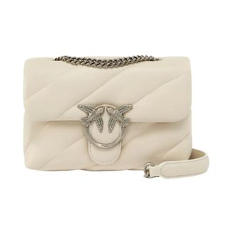 Pinko Pinko - Mini Love Bag Puff Maxi Quilt - Dames - Tassen - Beige - Maat: ONE Size Katoen
