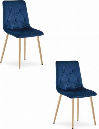 OEM Silla Libra - Terciopelo Azul Marino / Patas Color Madera X 2