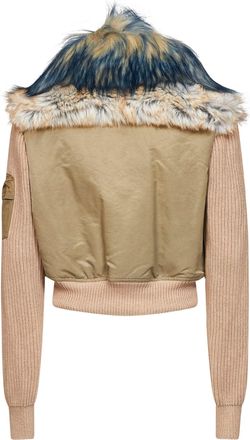 Diesel Womens Bomber Jacket G-Ustav Beige Cotton